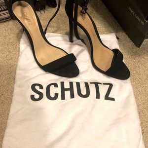 Schutz cadey lee black suede heels